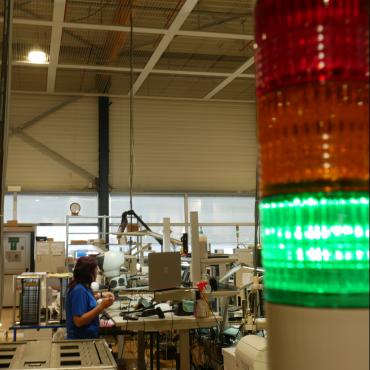 This is a photo at the production site of Page Electronics