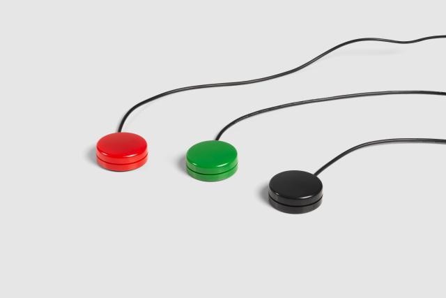 This is a photo of 3 twister pro's: red, green and black