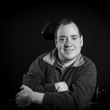 This is a photo of a wheelchair user